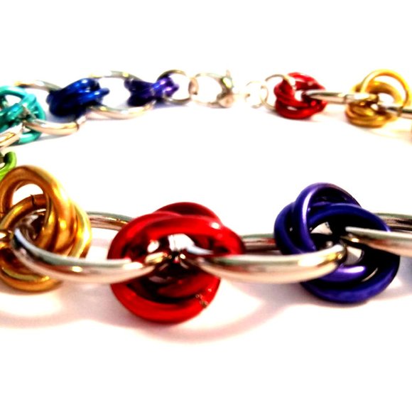 Gay Pride Chainmail Bracelet - Picture 1 of 5